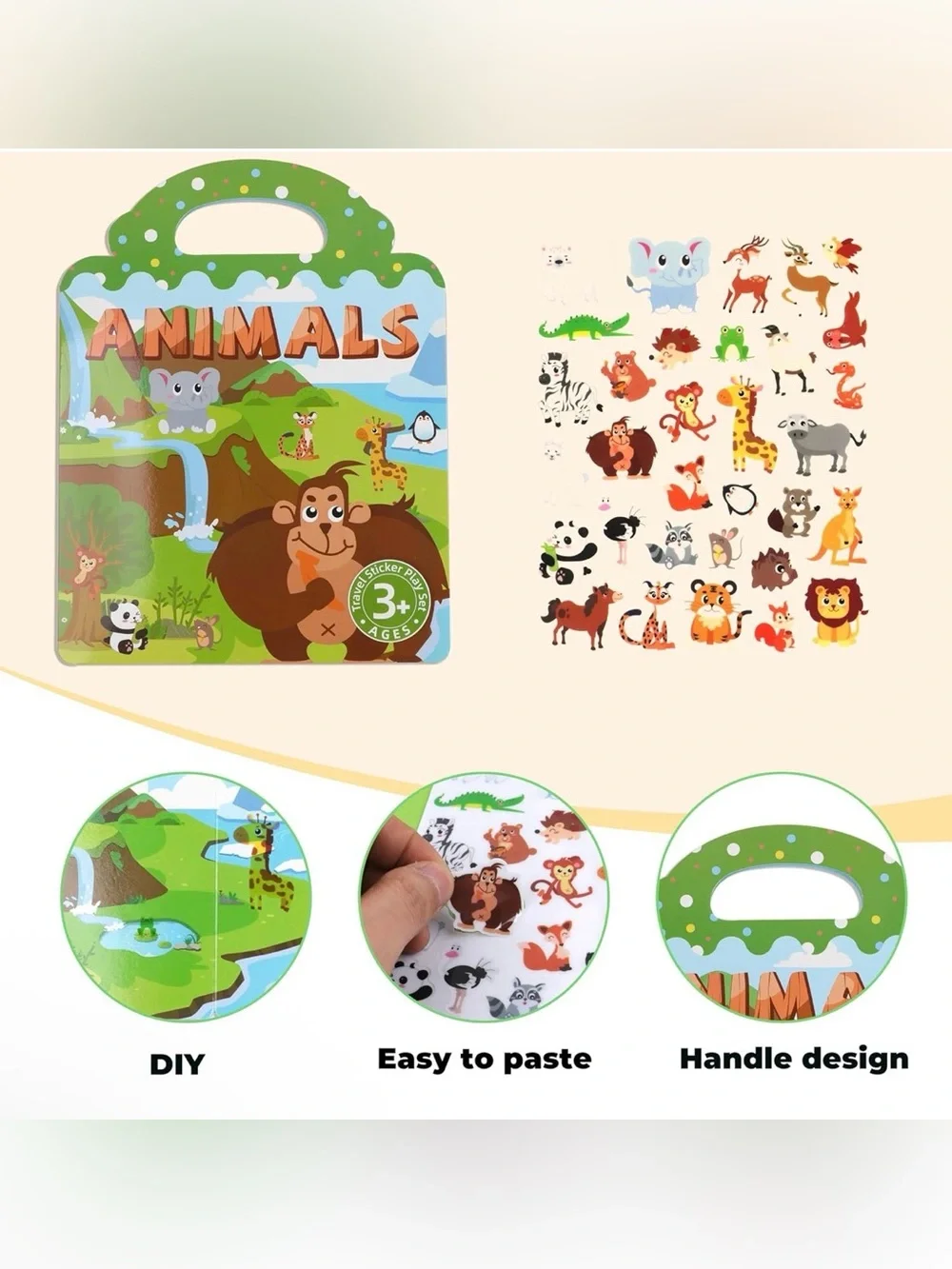 Reusable DIY Animal Sticker Books for Kids